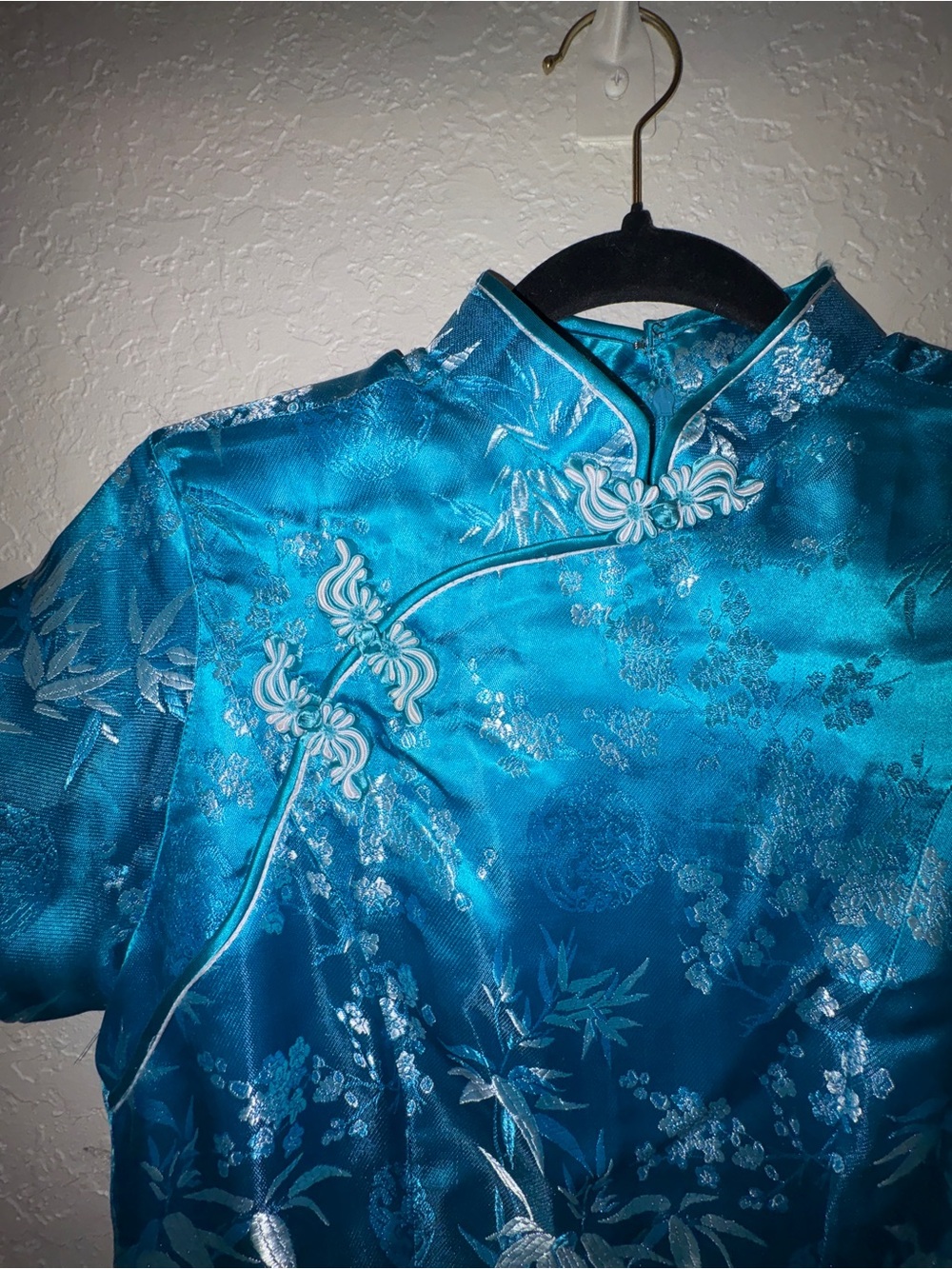 Blue Jacquard Mini Dress